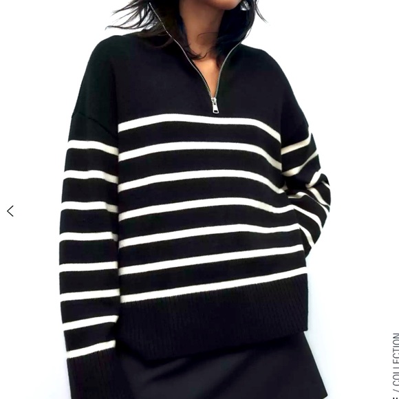 [ZARA] ZIP STRIPPED SWEATER - size S - Picture 4 of 5
